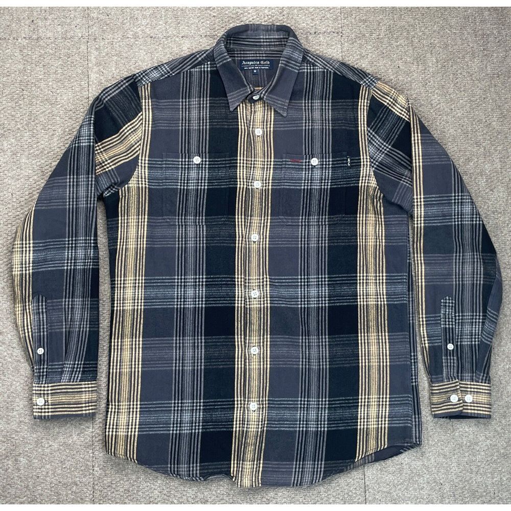 Acapulco Gold Men's Multicolored Button Up Long Sleeve Flannel‎ Size Medium